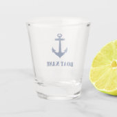 あなたのボート名ネイビーブルーいかり ショットグラス (裏面)