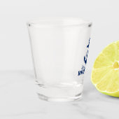 あなたのボート名ネイビーブルーいかり ショットグラス (左)