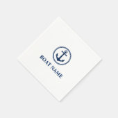 あなたのボート名ブルーシーいかり スタンダードカクテルナプキン (角)