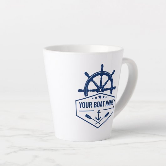 あなたのボート名航海のいかりオーズヘルム2サイド カフェラテマグ (右アングル)