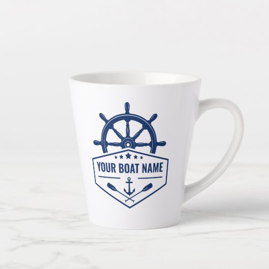あなたのボート名航海のいかりオーズヘルム2サイド カフェラテマグ (右)