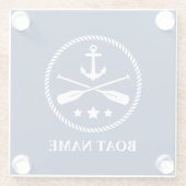 あなたのボート名&いかりオール&スターズ ガラスコースター (裏面)