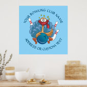 あなたのボーリングクラブ名の所有者と野生のトルコ ポスター (キッチン)