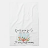 あなたのボールをグラブjar料理缶詰シーズン キッチンタオル (縦)