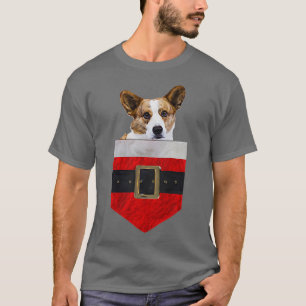 あなたのポケットに犬サンタカーディガンウェルシュコーギー-865 Tシャツ