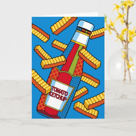あなたのポップアートのケチャップの考えること カード (黄色い花)