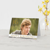 あなたのポートレート写真と少年のための16歳の誕生日 カード (黄色い花)