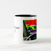 あなたのマグに何がありますか。 -車の眺め ツートーンマグカップ (中央)