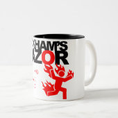 あなたのマグを挙げて下さい ツートーンマグカップ (正面右)