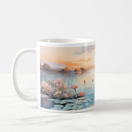 あなたのマグカップに蓮の花 コーヒーマグカップ (左)