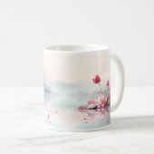 あなたのマグカップの上の赤い蓮 コーヒーマグカップ (正面右)