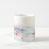 あなたのマグカップの上の赤い蓮 コーヒーマグカップ (中央)