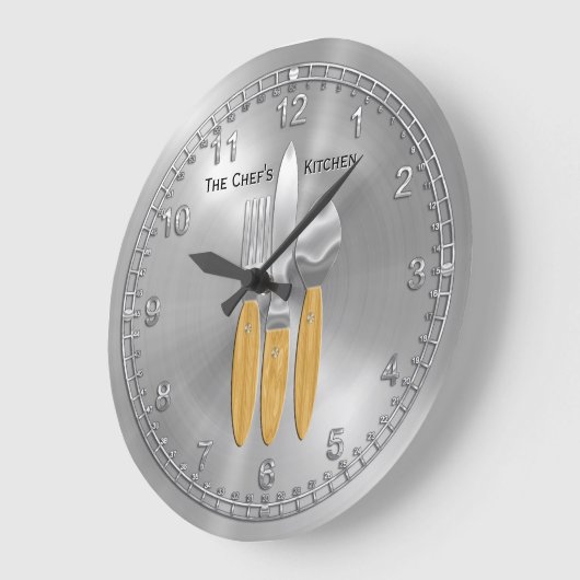 あなたのマスターシェフのための時パーソナライズされた間 ラージ壁時計 (傾斜)