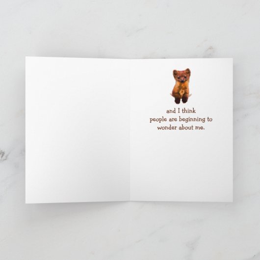 あなたのマツマーティンのおもしろいな野性生物の動物に考えること カード (内部)