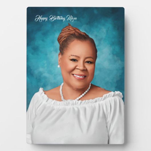 あなたのママのためのデジタルオイルペインティングギフトをパーソナライズ フォトプラーク (正面)