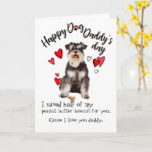 あなたのミニチュア・シュナウツァーからの幸せな父の日 カード (黄色い花)