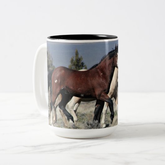 あなたのムスタングMUDのためのゼウスの15oz! ツートーンマグカップ (正面左)