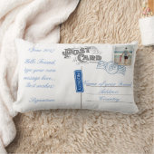 あなたのメッセージが付いているカスタマイズ可能な郵便はがきの枕 ランバークッション (ブランケット)
