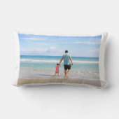 あなたのメッセージが付いているカスタマイズ可能な郵便はがきの枕 ランバークッション (裏面)