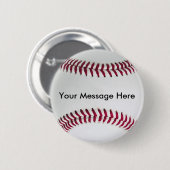 あなたのメッセージが付いている野球ボタン 缶バッジ (正面&裏面)