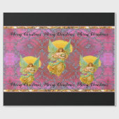 あなたのメッセージの浮遊天使のクリスマス+ ラッピングペーパー (フラット)