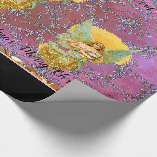 あなたのメッセージの浮遊天使のクリスマス+ ラッピングペーパー (コーナー)