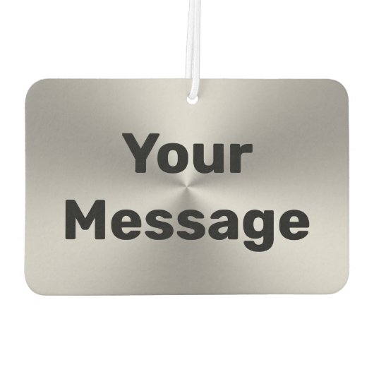 あなたのメッセージシルバーブラシ仕上げ金属ルックブラック文字 カーエアーフレッシュナー (裏面)