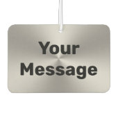 あなたのメッセージシルバーブラシ仕上げ金属ルックブラック文字 カーエアーフレッシュナー (正面)