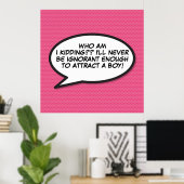 あなたのメッセージ スピーチ バブル ファン レトロ コミックブック ポスター (ホームオフィス)