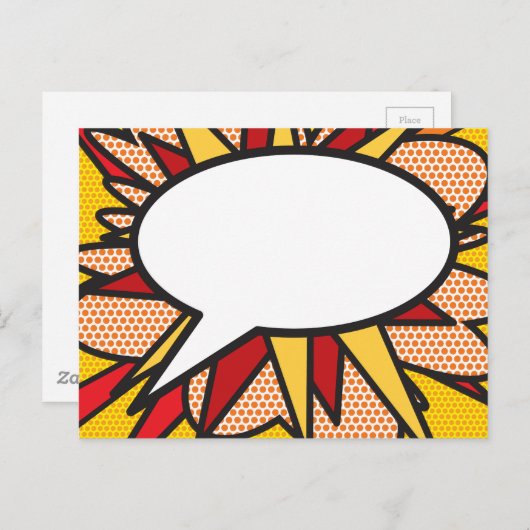 あなたのメッセージ スピーチ バブル ファン レトロ コミック ブック ポストカード (正面/裏面)