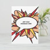 あなたのメッセージ スピーチ バブル ファン レトロ コミック ブック 招待状 (スタンド正面)