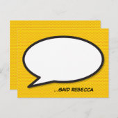 あなたのメッセージ スピーチ バブル ファン レトロ コミック ブック 案内ポストカード (正面/裏面)