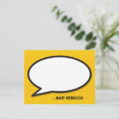 あなたのメッセージ スピーチ バブル ファン レトロ コミック ブック 案内ポストカード (スタンド正面)