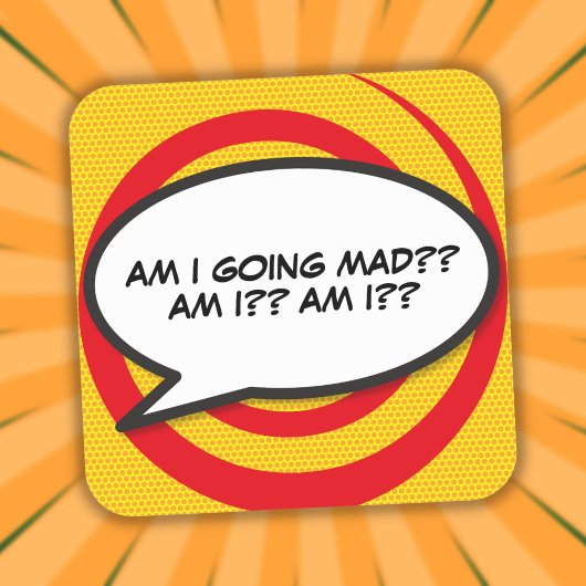 あなたのメッセージ スピーチ バブル ファン レトロ スクエアシール