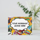 あなたのメッセージ・ソートバブル・ファン・レトロ・コミックブック ポストカード (スタンド正面)