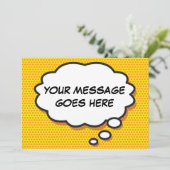 あなたのメッセージ・バブル・ファン・レトロ・コミックブック 招待状 (スタンド正面)