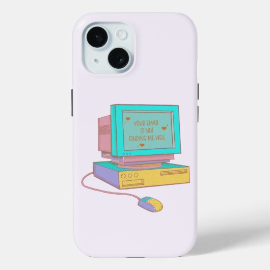 あなたのメールは私には届きません 面白い レトロなデザイン Case-Mate iPhoneケース (裏面)