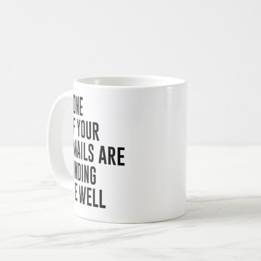 あなたのメールは私にメールを見つけていなおもしろいい コーヒーマグカップ (正面左)