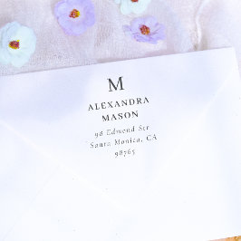 あなたのモノグラムと名前のパーソナライズされた差出人住所 セルフインキングスタンプ