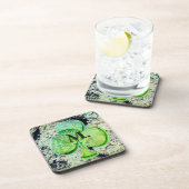 あなたのモノグラムと緑のシャムロッククローバー コースター (右側)