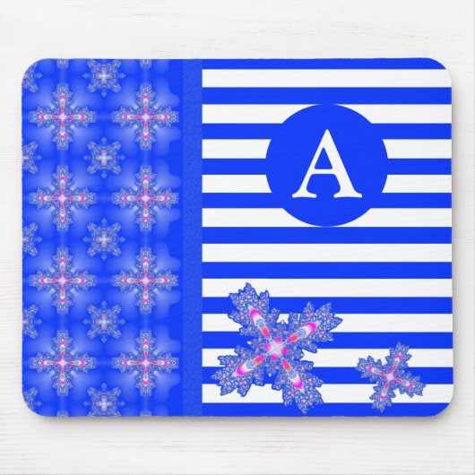 あなたのモノグラムのアートデコの花を追加レトロスタイル マウスパッド (正面)