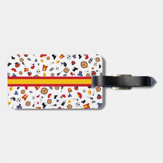 あなたのモノグラムを加える旗が付いているスペインの項目 ラゲッジタグ (裏面横)