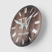 あなたのモノグラムカスタムファームハ素朴ウスを作成 ラウンド壁時計 (傾斜)