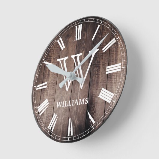あなたのモノグラムカスタムファームハ素朴ウスを作成 ラウンド壁時計 (傾斜)