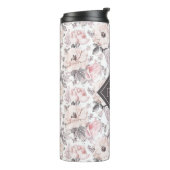 あなたのモノグラム|のクラシックなピンク及び灰色パターンを加えて下さい タンブラー (回転左)