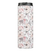 あなたのモノグラム|のクラシックなピンク及び灰色パターンを加えて下さい タンブラー (裏面)