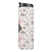 あなたのモノグラム|のクラシックなピンク及び灰色パターンを加えて下さい タンブラー (回転右)