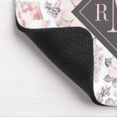 あなたのモノグラム|のクラシックなピンク及び灰色パターンを加えて下さい マウスパッド (コーナー)