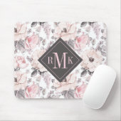 あなたのモノグラム|のクラシックなピンク及び灰色パターンを加えて下さい マウスパッド (マウス)