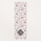 あなたのモノグラム|のクラシックなピンク及び灰色パターンを加えて下さい ヨガマット (正面)